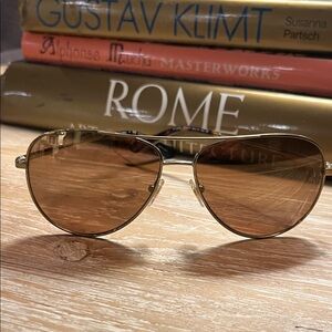 Tory Burch Gold Aviator Sunglasses